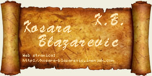 Kosara Blažarević vizit kartica